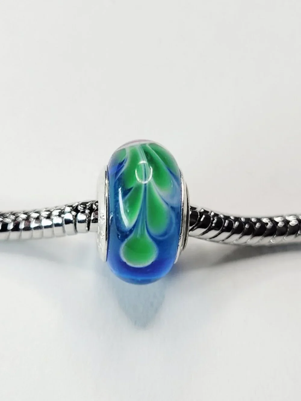 NWT S925 For Pandora Charm Bracelets 3D Murano Glass Blue Pink Green Charm Bead